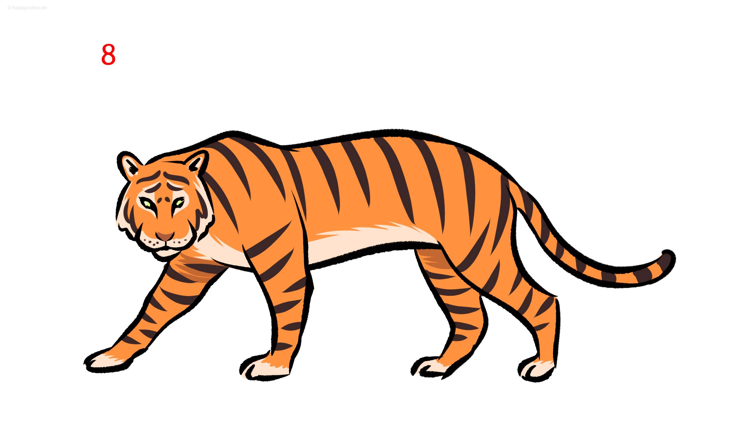 Tiger zeichnen - Schritt für Schritt