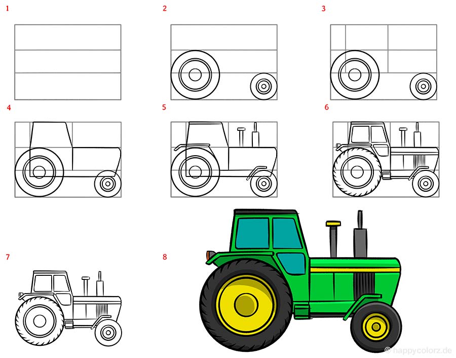 Anleitung: Traktor malen