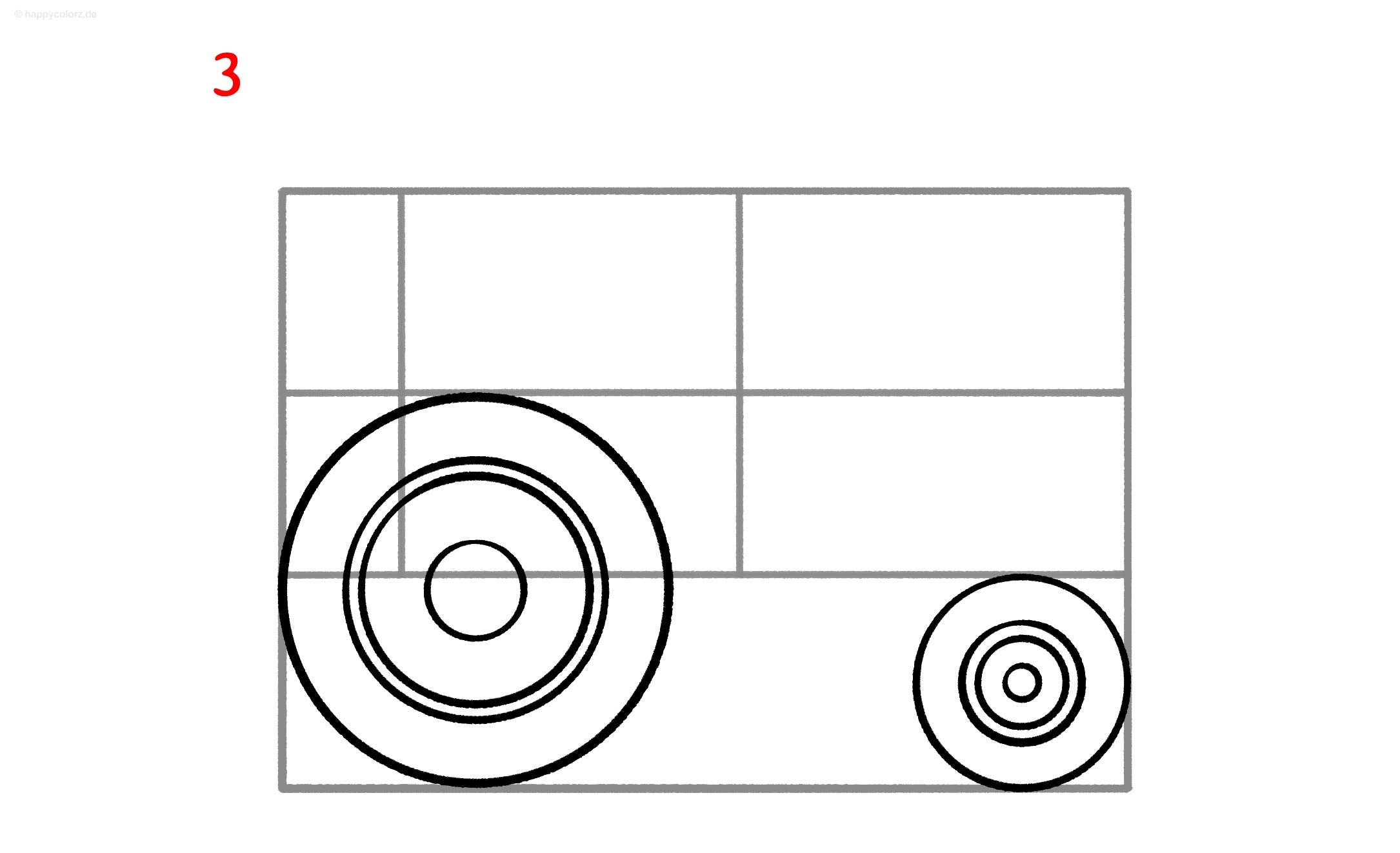 Traktor zeichnen - Anleitung